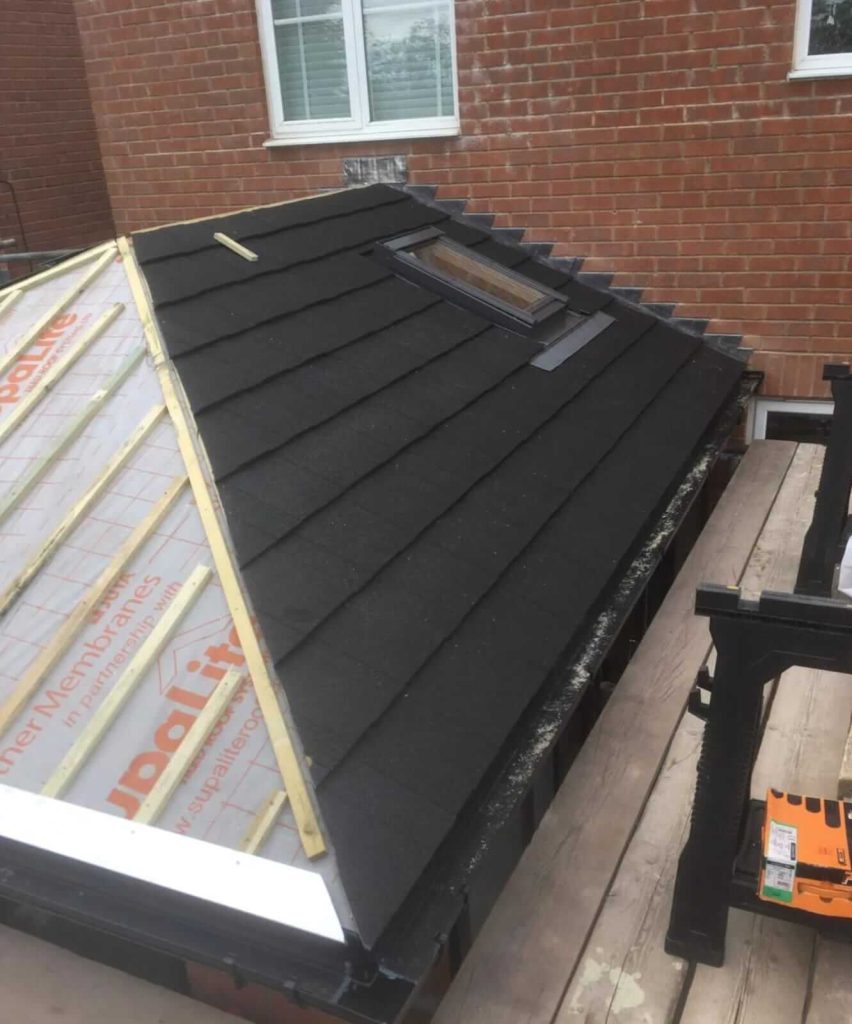 New tiled roof on an extension