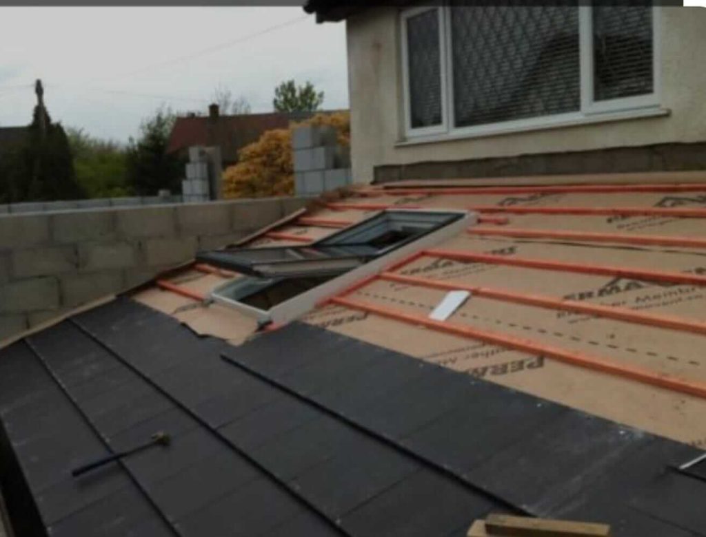 Installing a new roof on a house