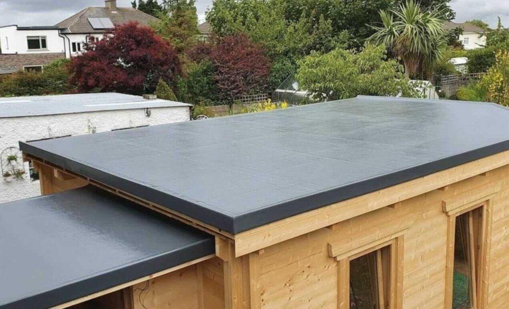 Fiberglass roof on a shed